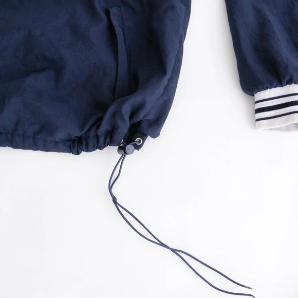 VTG 90S Champion Wisconsin Badgers Navy 100% Nylon Pullover Windbreaker Jacket L - Picture 5 of 12